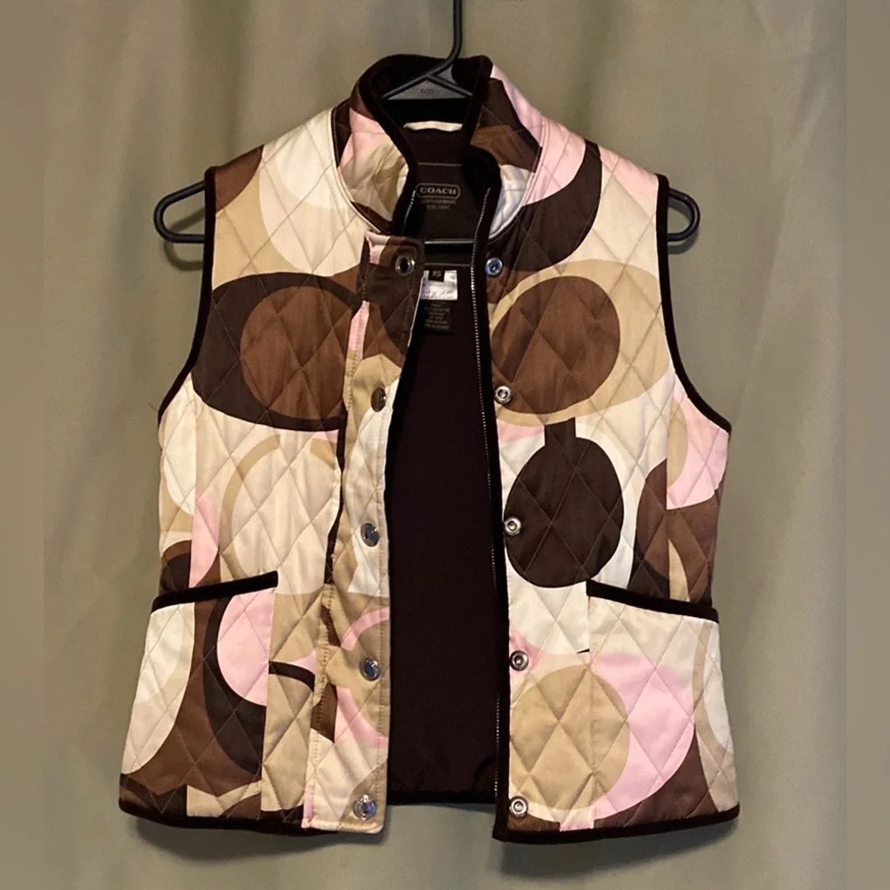 Coach Leatherware EST 1941 Authentic Signature Print Vest, women’s size XS